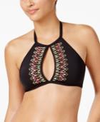 Kenneth Cole Reaction Sea Gypsy Beaded Keyhole Bikini Top Women's Swimsuit
