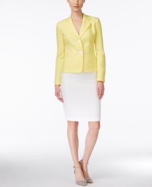 Le Suit Two-button Colorblocked Skirt Suit