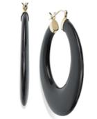 14k Gold Onyx Hoop Earrings (90 Ct. T.w.)