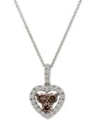Le Vian Chocolatier Diamond Heart 18 Pendant Necklace (1 Ct. T.w.) In 14k White Gold