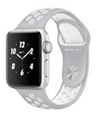 Apple Watch Nike+ 38mm Silver-tone Aluminum Case With Flat Silver-tone/white Nike Sport Band
