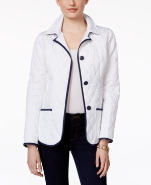 Charter Club Contrast-trim Quilted Jacket, Only At Macy's