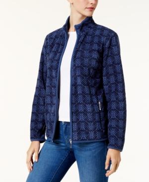 Karen Scott Printed Fleece Jacket, Created For Macy's
