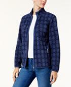 Karen Scott Printed Fleece Jacket, Created For Macy's