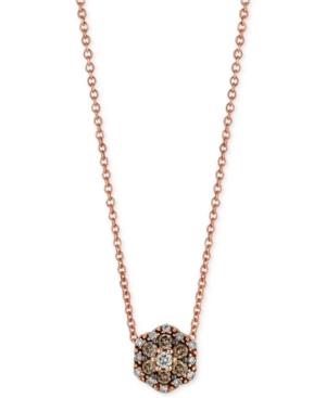 Le Vian Chocolatier Chocolate And White Diamond Accent Pendant Necklace In 14k Rose Gold
