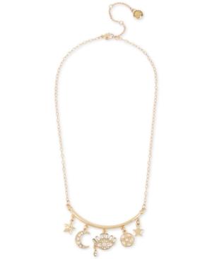 Bcbg Gold-tone Crystal Mystical Charm Necklace, 17 + 3 Extender