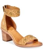 Frye Women's Brielle Deco Back-zip Block-heel Sandals Women's Shoes