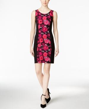 Kensie Watercolor Blooms Sleeveless Floral-print Dress
