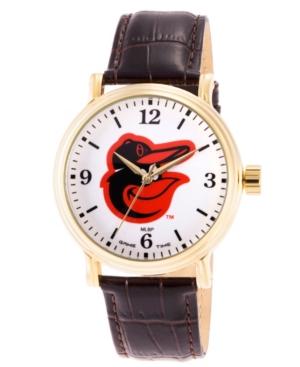 Gametime Mlb Baltimore Orioles Men's Shiny Gold Vintage Alloy Watch