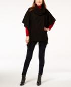 V. Fraas Cowl-neck Fringe Knit Poncho, Created For Macy's