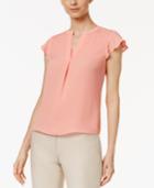 Calvin Klein Flutter-sleeve Blouse