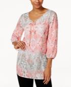 Jm Collection Printed Necklace Tunic, Only At Macy's