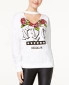 Freeze 24-7 Juniors' Cotton Nyc Graphic Choker Sweatshirt