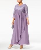 Alex Evenings Plus Size Embellished Lace Gown