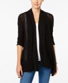 Style & Co Mixed-media Open-front Cardigan, Only At Macy's
