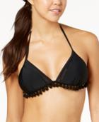 Hula Honey Pom Pom Halter Bikini Top, Created For Macy's Women's Swimsuit