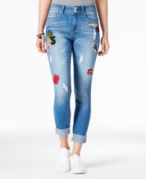 Indigo Rein Juniors' Patch Skinny Ankle Jeans