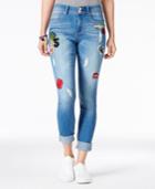 Indigo Rein Juniors' Patch Skinny Ankle Jeans