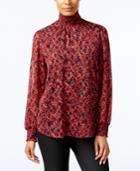 Ny Collection Printed Turtleneck Blouse