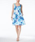 Nine West Printed Fit & Flare Dress