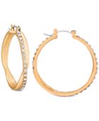 Guess Pave Crossover Hoop Earrings