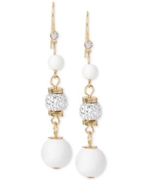 M. Haskell For Inc Two-tone White Beaded Triple Drop Earrings, Only At Macy's