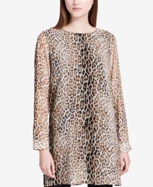 Calvin Klein Long-sleeve Animal-print Tunic