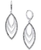I.n.c. Silver-tone Hematite Drop Navette Earrings, Created For Macy's