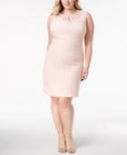 Ellen Tracy Plus Size Beaded Keyhole Sheath Dress