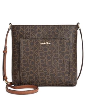 Calvin Klein Small Monogam Top Zip Crossbody