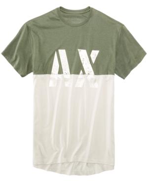 Armani Exchange Men's Two-tone Graphic Print T-shirt