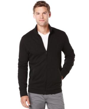 Perry Ellis Big And Tall Slub Full-zip Sweater