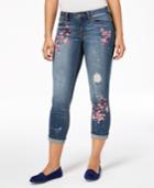 Earl Jeans Embroidered Bleach-stain Cuffed Skinny Jeans