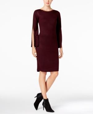 Calvin Klein Studded Split-sleeve Sweater Dress