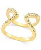 Inc International Concepts Gold-tone Pave Crystal Open-style Ring, Created For Macy's