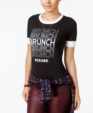 Rebellious One Juniors' Brunch Graphic Ringer Tee