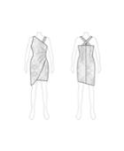 Fame And Partners One-shoulder Lace Cross-back Mini Dress