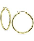 Giani Bernini Textured Thin Hoop Earrings In 18k Gold-plated Sterling Silver, Only At Macy's