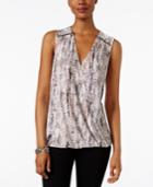 Inc International Concepts Printed Surplice Blouse, Only At Macy's