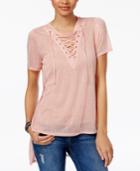 Material Girl Juniors' Lace-up Tunic, Only At Macy's