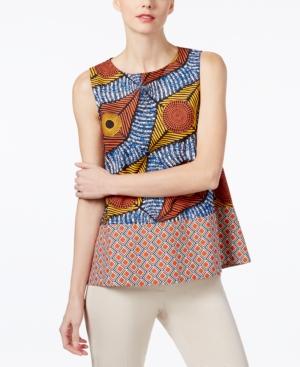 Weekend Max Mara Ermanna Cotton Printed Split-back Top