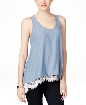 Karen Kane Lace-hem Tank Top