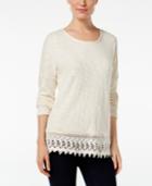 Style & Co. Drop-shoulder Crochet-hem Top, Only At Macy's