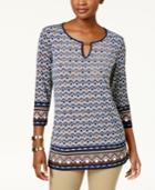 Jm Collection Embellished Keyhole Top, Created For Macy's
