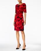 Connected Petite Floral-print Ruched Dress