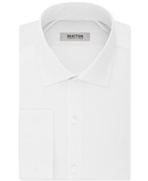 Kenneth Cole Reaction Men's Techni-cole 3 Way Flex Slim-fit Performance White French Cuff Dress Shirt