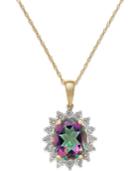 Mystic Topaz (4 Ct. T.w.) And Diamond Accent Pendant Necklace In 14k Gold