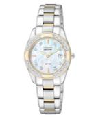 Citizen Watch, Women's Eco Drive Regent Diamond Accent Two Tone Stainless Steel Bracelet 26mm Ew1824-57d