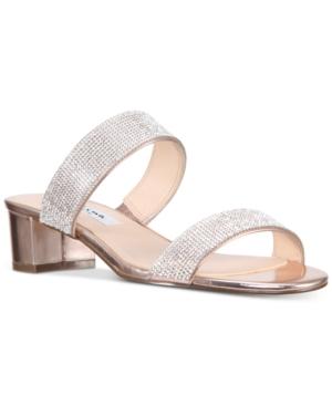 Nina Georgea Rhinestone-encrusted Slide Sandals Women's Shoes