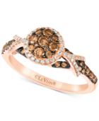 Le Vian Chocolatier Diamond Cluster Halo Ring (5/8 Ct. T.w.) In 14k Rose Gold